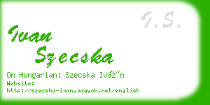 ivan szecska business card